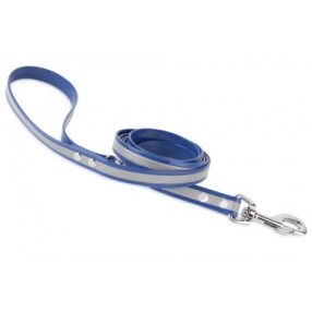   Firedog BioThane póráz Fényvisszaverő 19 mm 1,2 m fogóval & D-ring blue