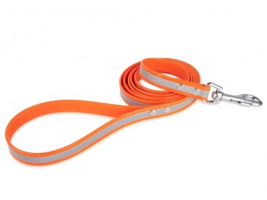 Firedog BioThane póráz Fényvisszaverő 19 mm 1,2 m fogóval orange