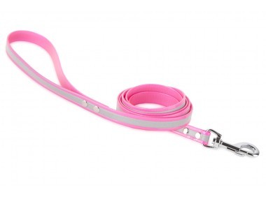 Firedog BioThane póráz Fényvisszaverő 19 mm 1,2 m fogóval pink