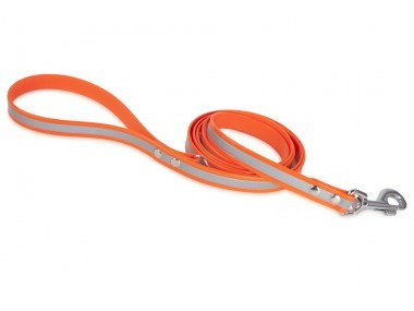 Firedog BioThane póráz Fényvisszaverő 19 mm 2 m fogóval & D-ring orange