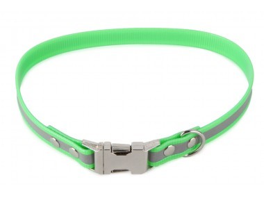 Firedog BioThane nyakörv Clip Fényvisszaverő 25 mm 35 cm light green