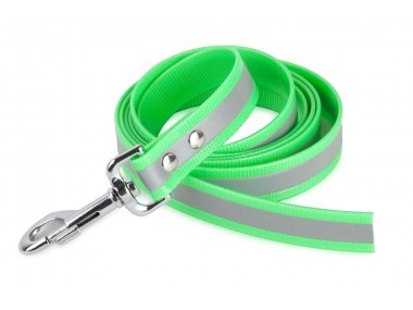 Firedog BioThane póráz Fényvisszaverő 25 mm 1 m fogó nélkül light green