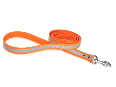 Firedog BioThane póráz Fényvisszaverő 25 mm 1,2 m fogóval orange