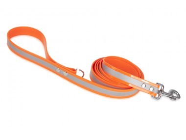 Firedog BioThane póráz Fényvisszaverő 25 mm 2 m fogóval & D-ring orange