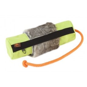   Firedog Tölthető dummy large neon green nyúl szőrme rátéttel
