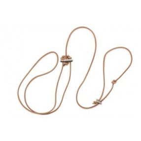 Vadász retriever póráz kerekített bőrből 6 mm nature